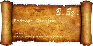 Bodrogi Szabina névjegykártya